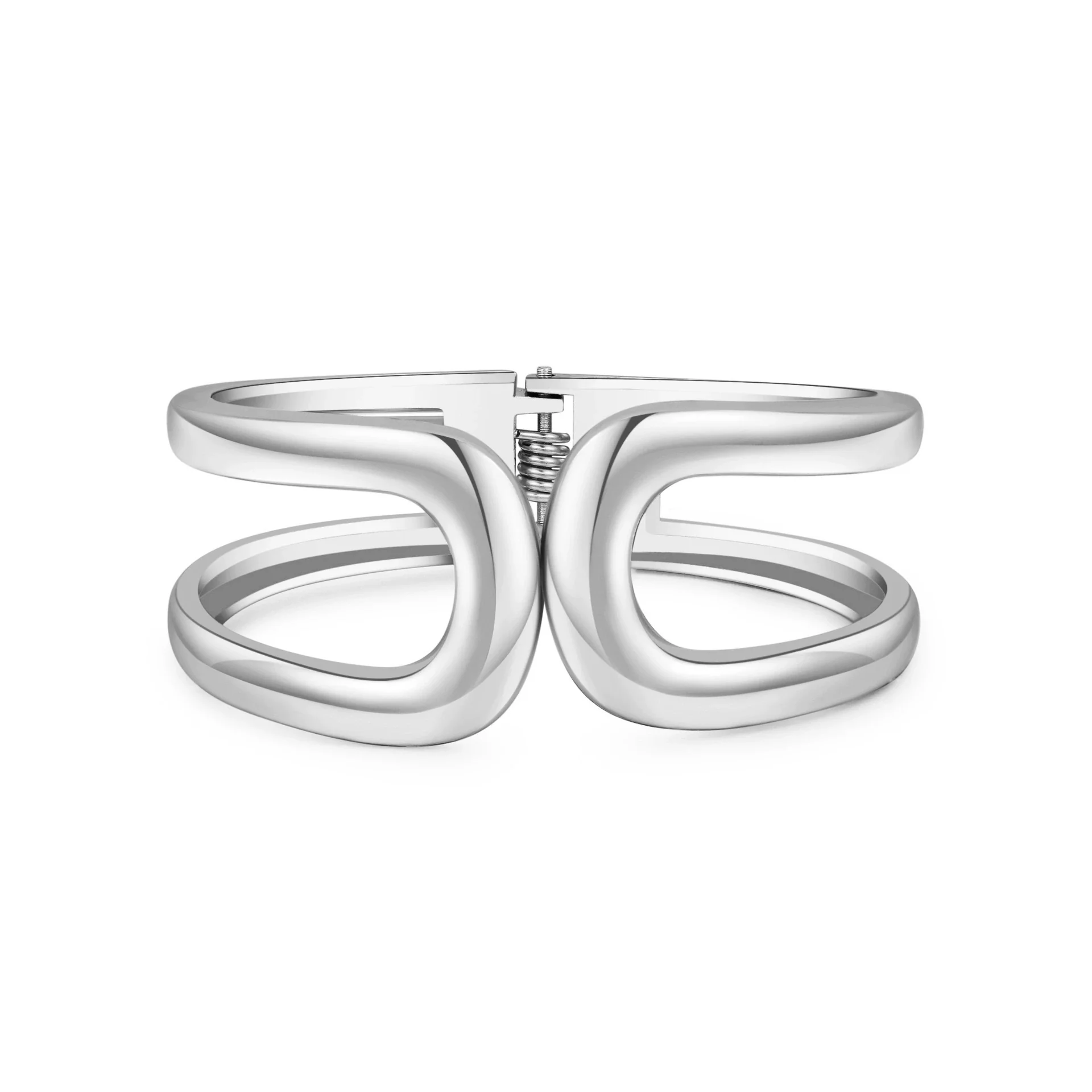 Alloy Geometric Metal Bracelets Electroplated Diamondencrusted Multilayered Glossy Hollow Open For Women - Image 13