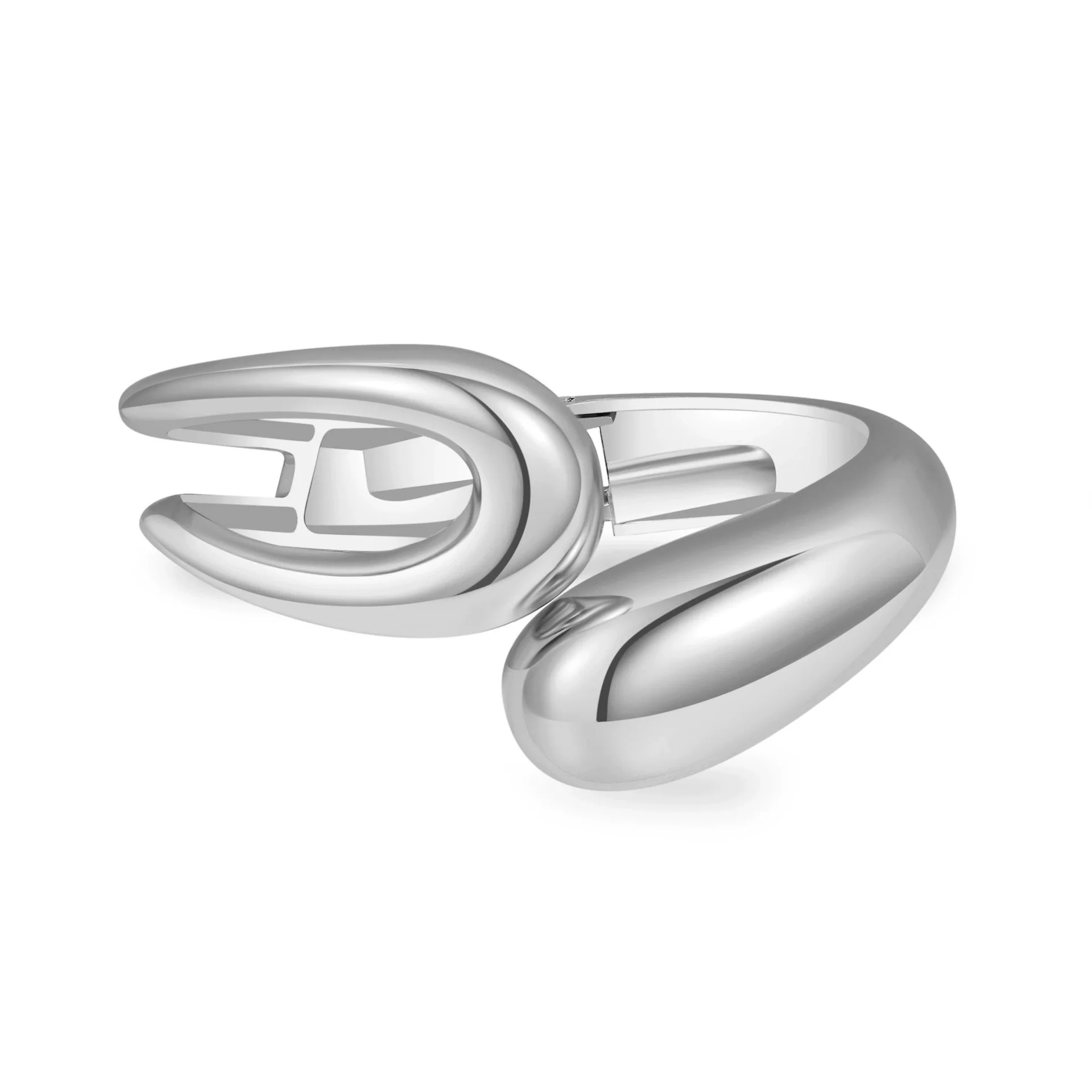 Alloy Geometric Metal Bracelets Electroplated Diamondencrusted Multilayered Glossy Hollow Open For Women - Image 15