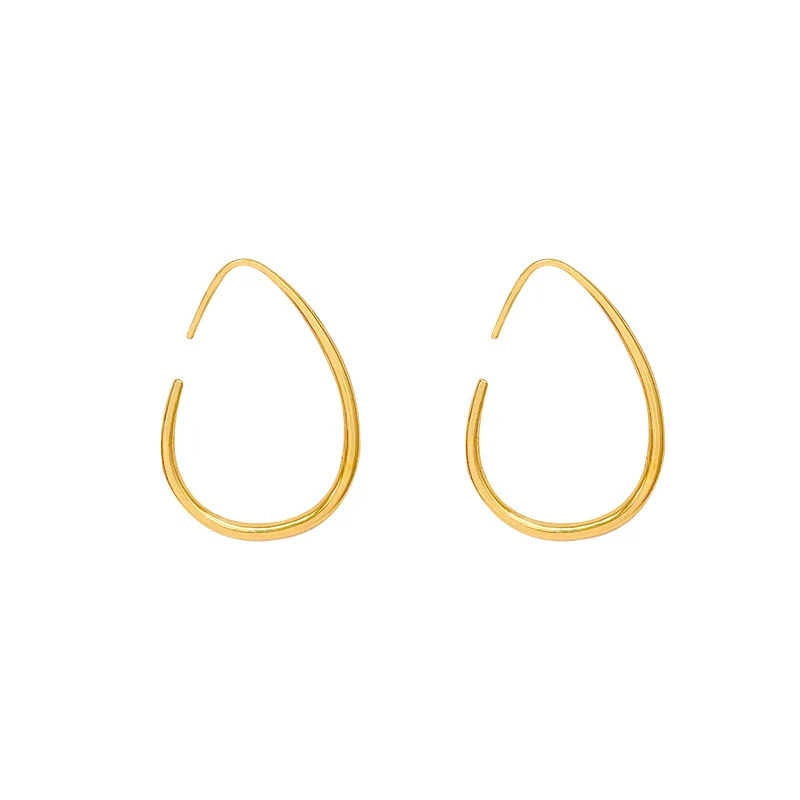 Alloy Geometric Oval Women's Earrings With Electroplating - Image 5