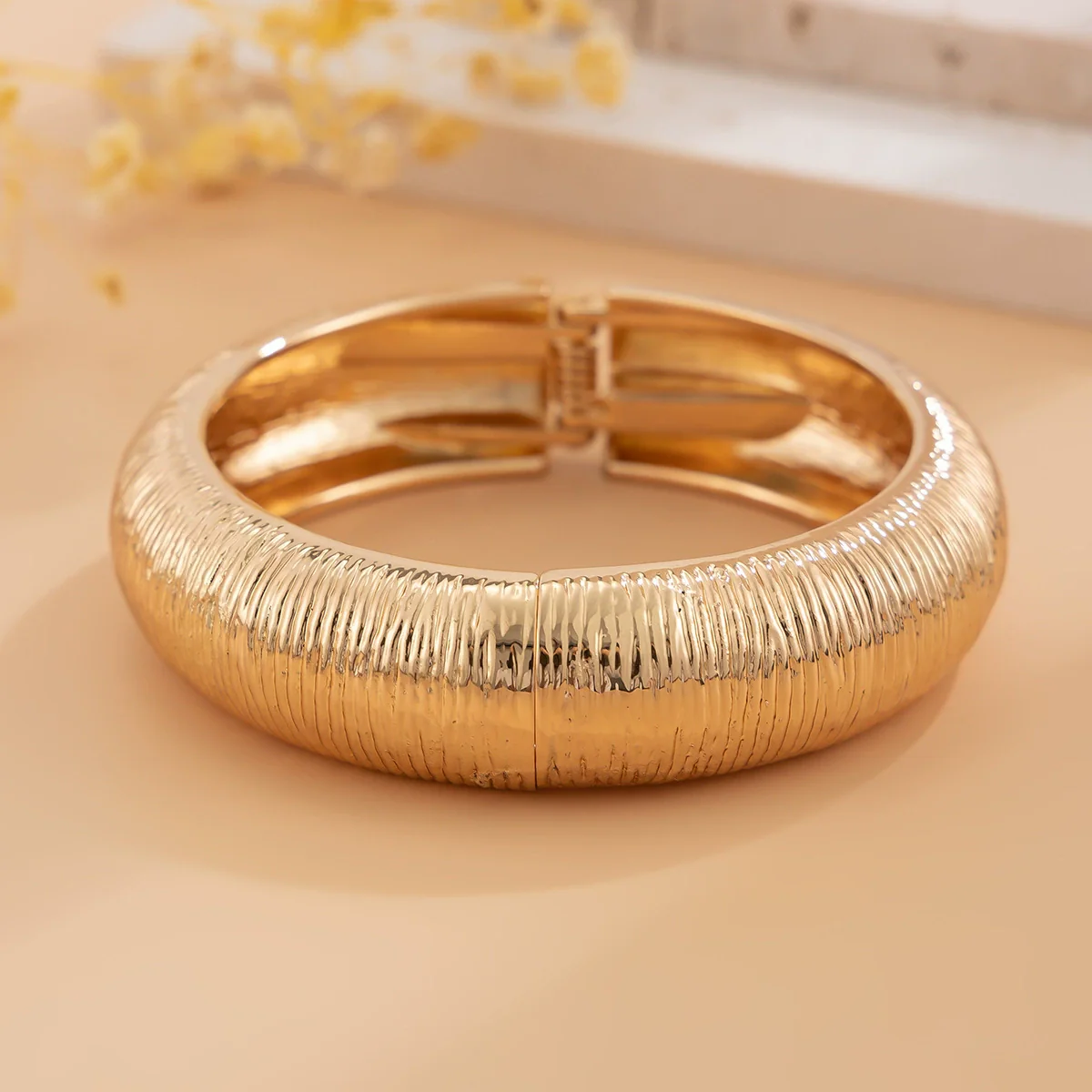 Alloy Geometric Personality Exaggerated Wide Face Electroplated Bracelet - Image 6