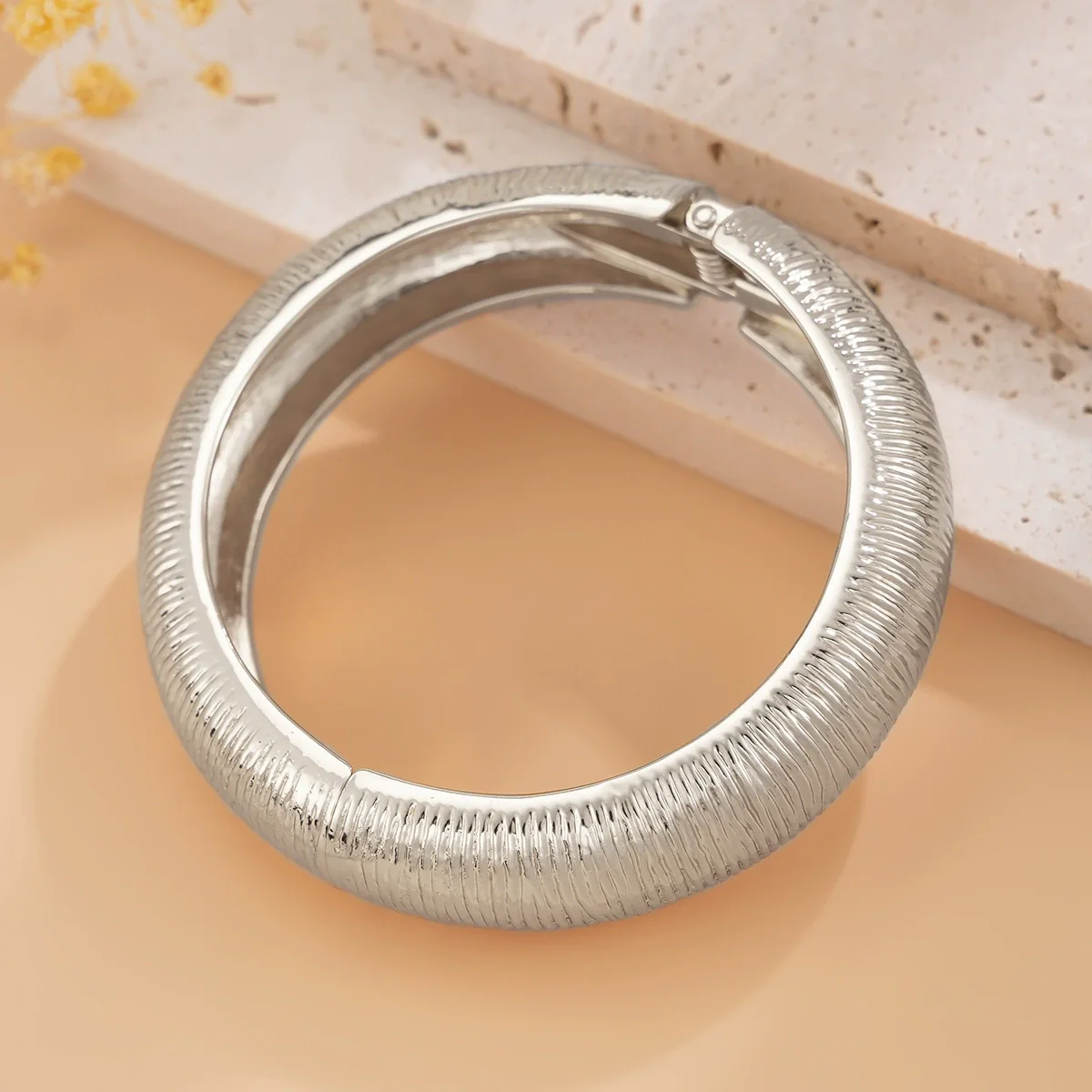 Alloy Geometric Personality Exaggerated Wide Face Electroplated Bracelet - Image 7