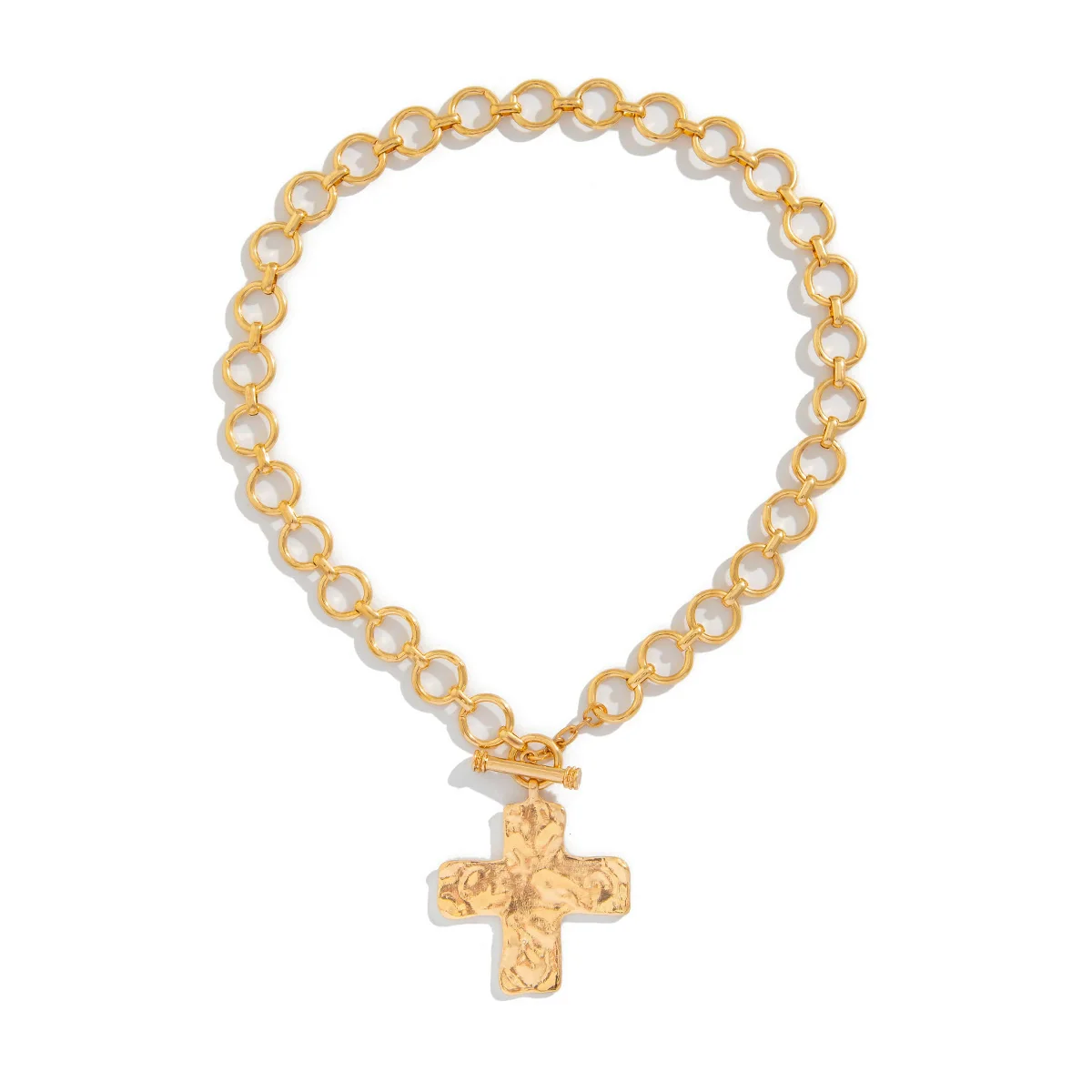 Alloy Geometric Punk Ins Style Cross O Word Chain Pendant Necklace For Women Electroplated - Image 5