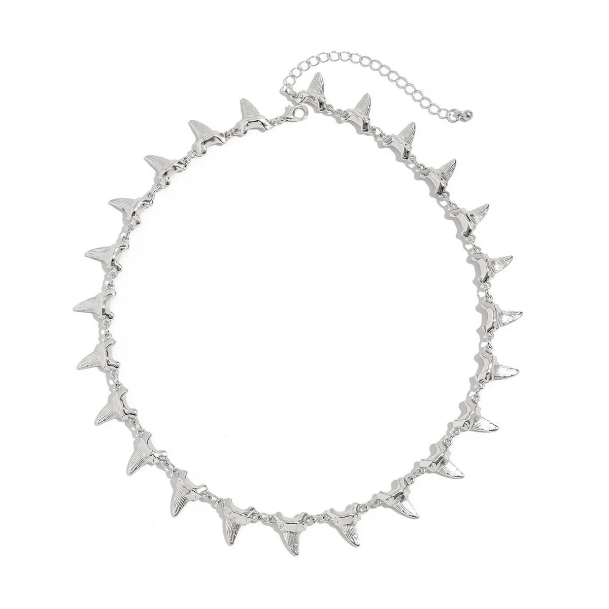 Alloy Geometric Shark Teeth Handmade Men's Necklace And Bracelet - Image 5