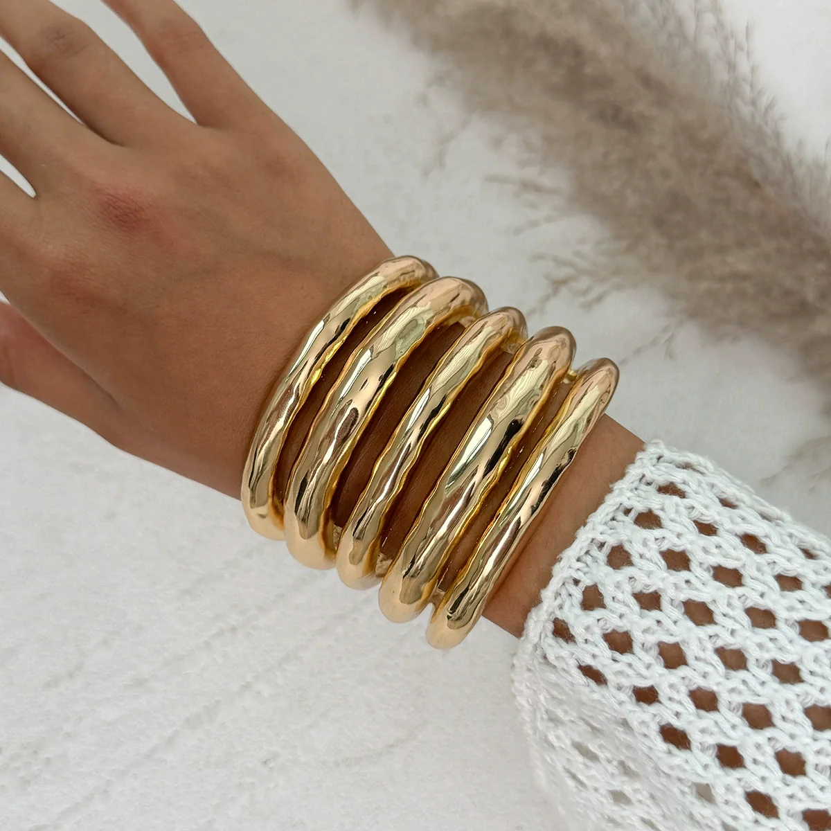 Alloy Geometric Simple Electroplated Bracelet Set - Image 10