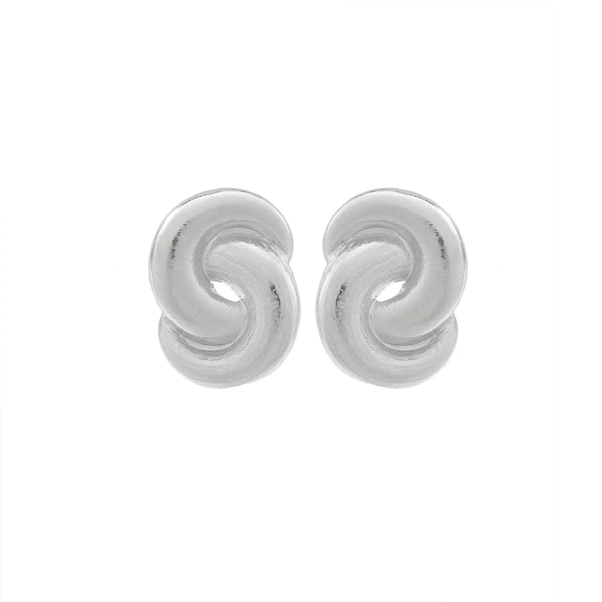 Alloy Geometric Spiral Twist Shape Electroplated Fashion Earrings For Women - Image 4