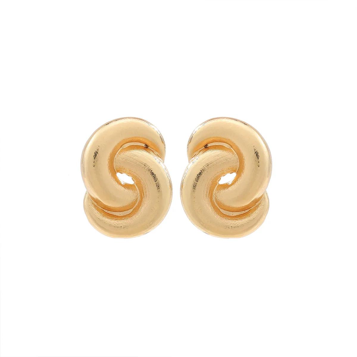 Alloy Geometric Spiral Twist Shape Electroplated Fashion Earrings For Women - Image 5
