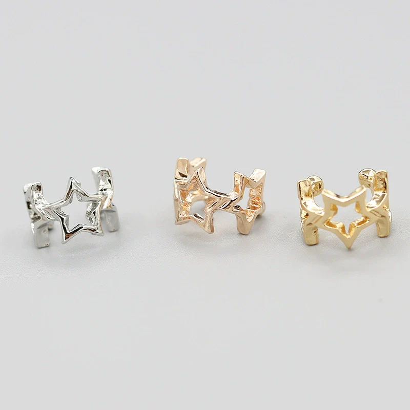 Alloy Geometric Star Ear Clips Electroplated Ear Jewelry For Women - Image 3