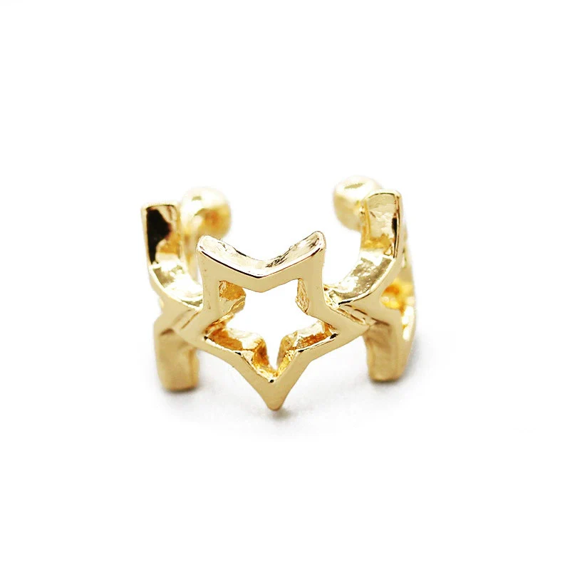 Alloy Geometric Star Ear Clips Electroplated Ear Jewelry For Women - Image 5
