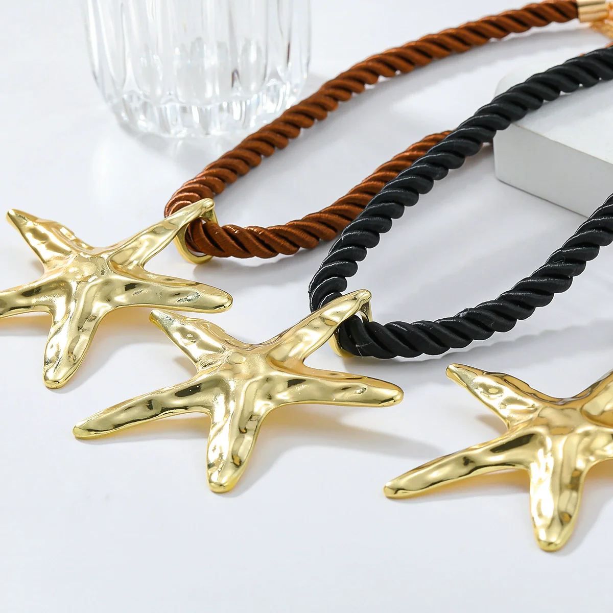 Alloy Geometric Starfish Ocean Wind Women's Necklace And Earrings With Electroplating - Image 3