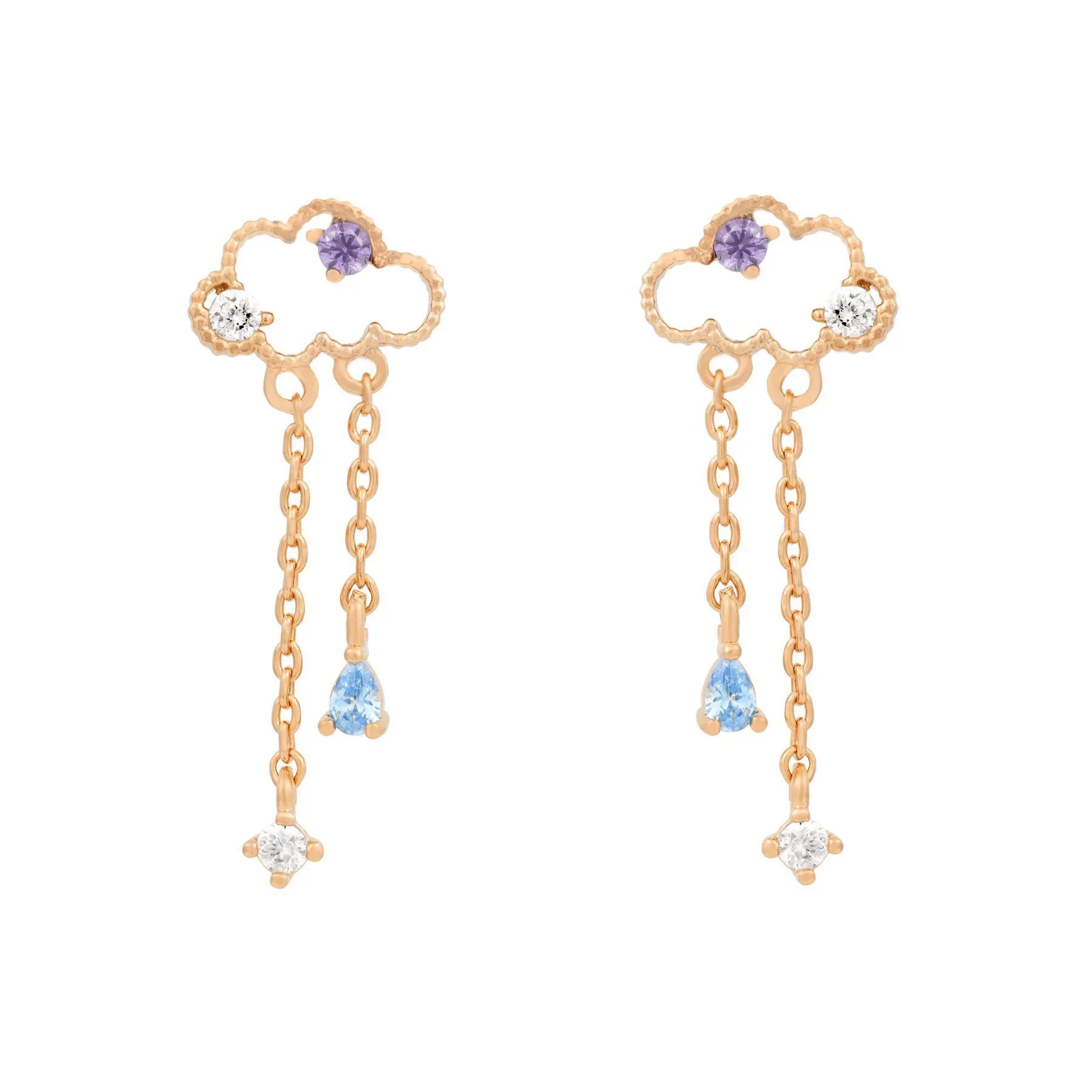 Alloy Geometric Style Electroplated Tassel Bear Cloud Earrings Unisex Jewelry - Image 8
