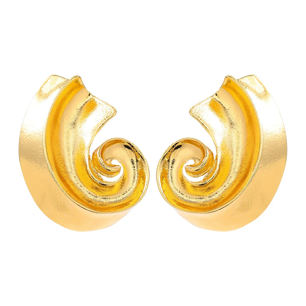Alloy Geometric Women's Fashion Threaded Metal Jewelry Electroplated Earrings - Image 5
