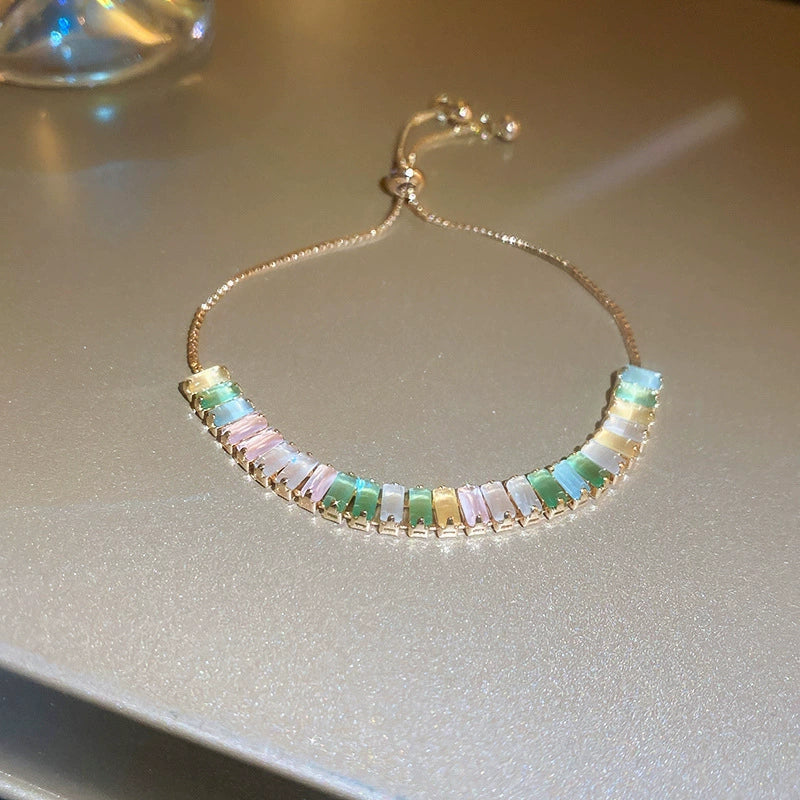 Alloy Geometric Zircon Women's Minimalist Adjustable Bracelet - Image 11
