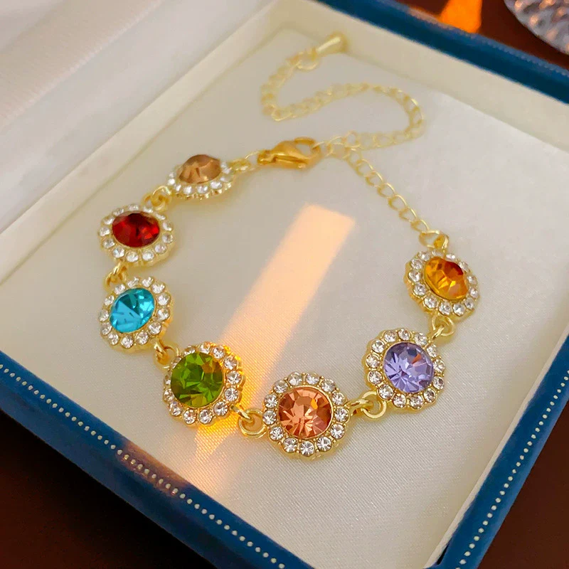 Alloy Geometric Zircon Women's Minimalist Adjustable Bracelet - Image 13