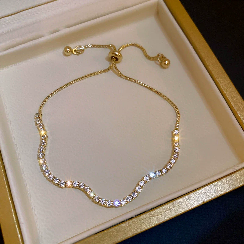 Alloy Geometric Zircon Women's Minimalist Adjustable Bracelet - Image 19