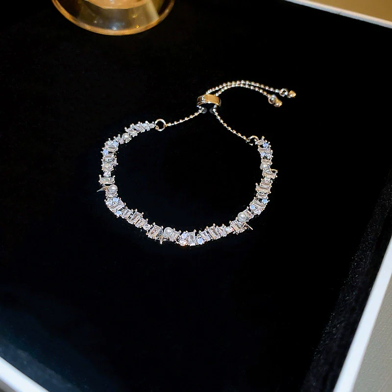 Alloy Geometric Zircon Women's Minimalist Adjustable Bracelet - Image 22