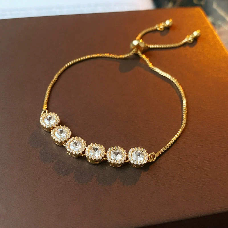 Alloy Geometric Zircon Women's Minimalist Adjustable Bracelet - Image 24