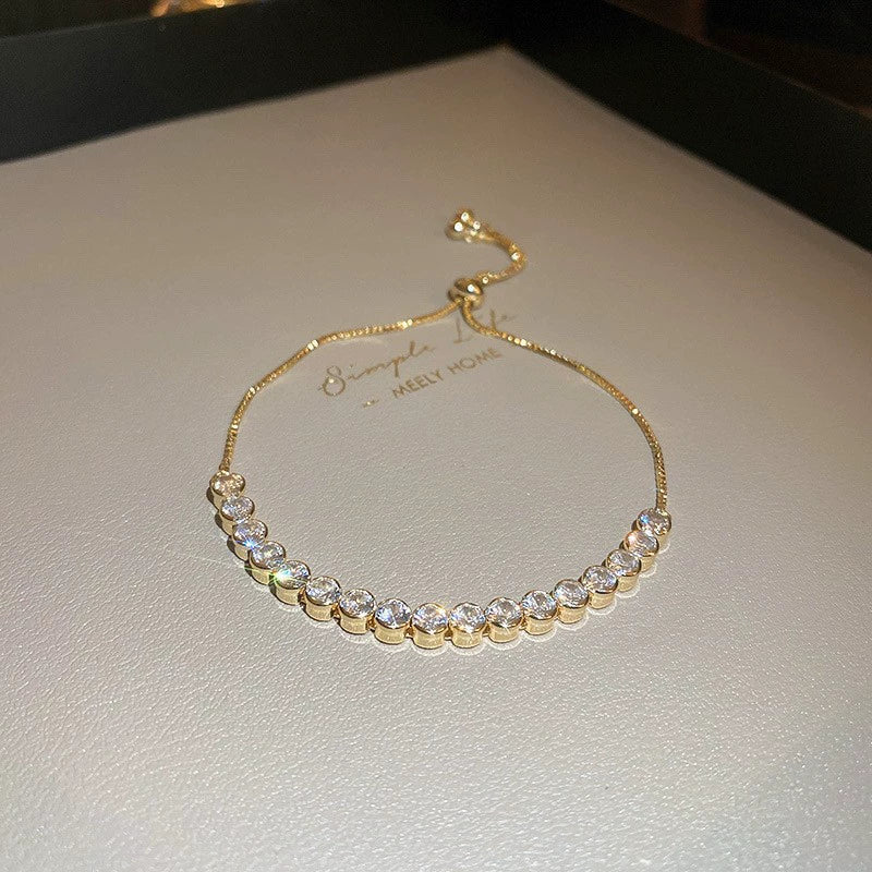 Alloy Geometric Zircon Women's Minimalist Adjustable Bracelet - Image 27