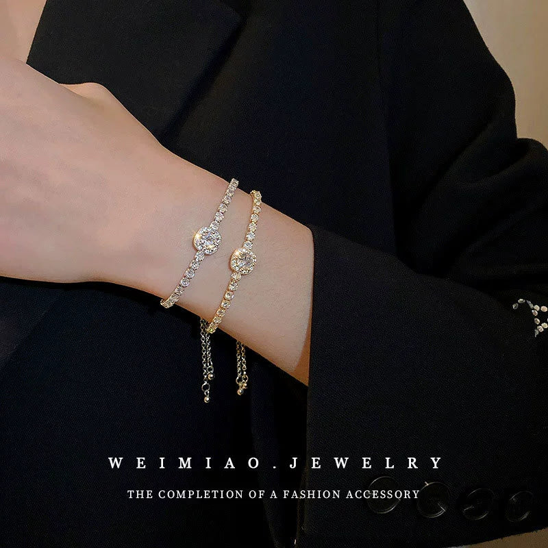 Alloy Geometric Zircon Women's Minimalist Adjustable Bracelet - Image 3