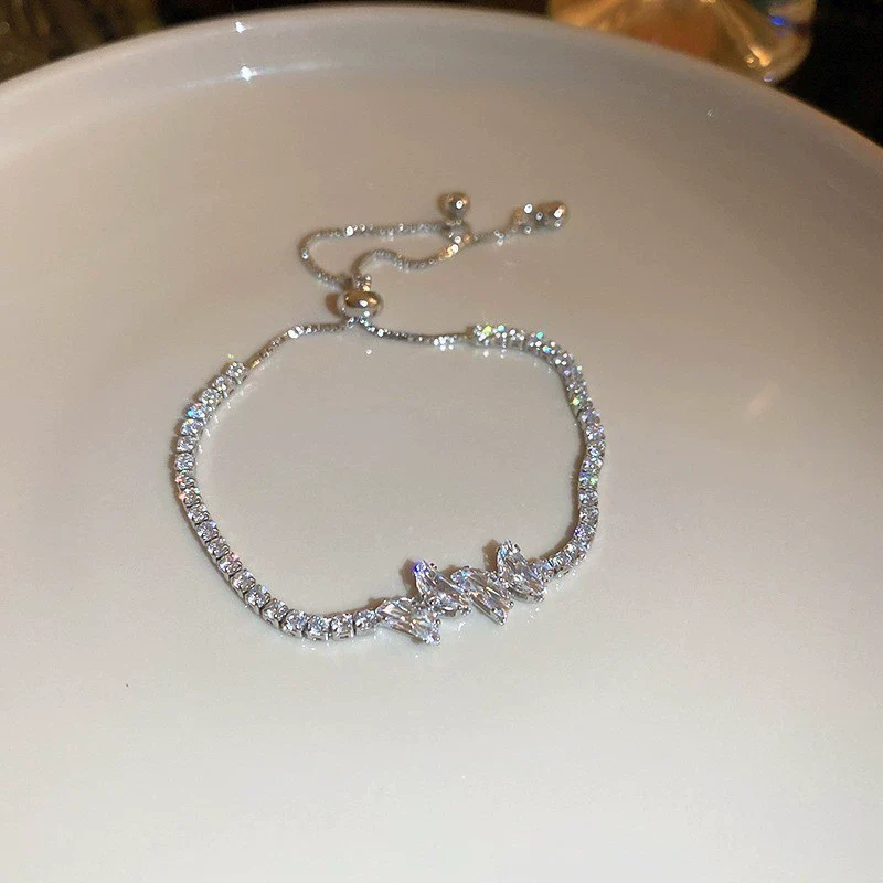 Alloy Geometric Zircon Women's Minimalist Adjustable Bracelet - Image 32