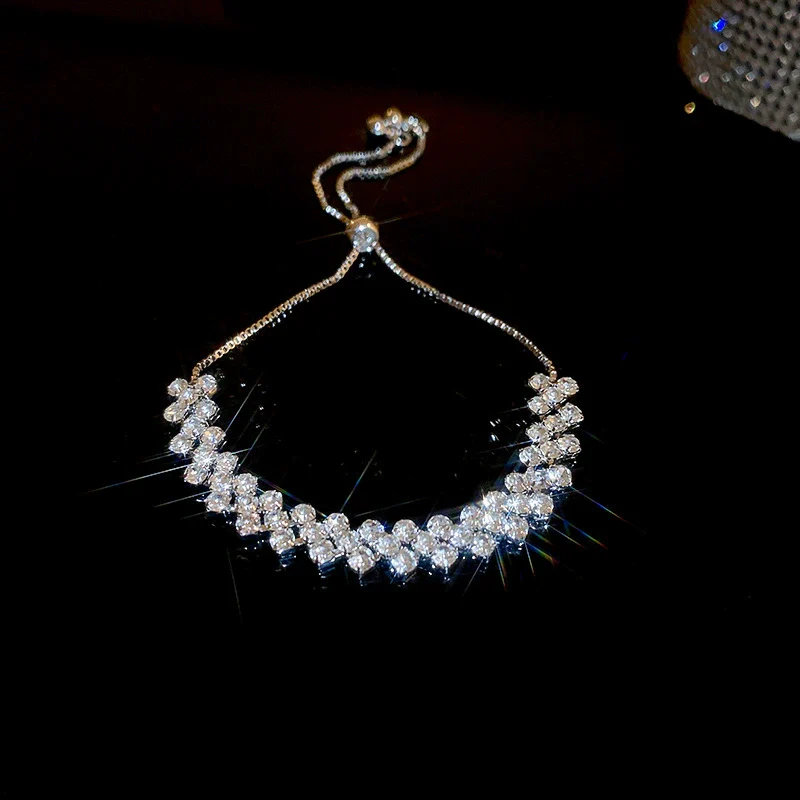 Alloy Geometric Zircon Women's Minimalist Adjustable Bracelet - Image 36