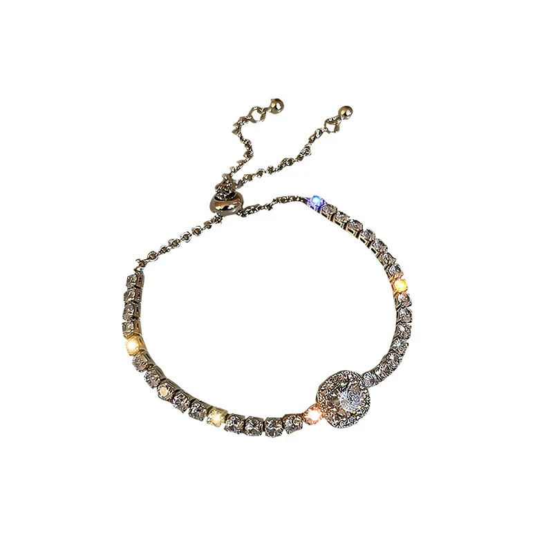 Alloy Geometric Zircon Women's Minimalist Adjustable Bracelet - Image 5