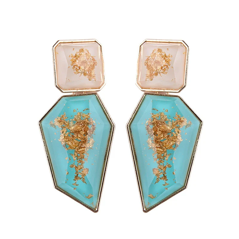 Alloy Glass Stainless Steel Earrings Electroplating Trendy Jewelry - Image 3