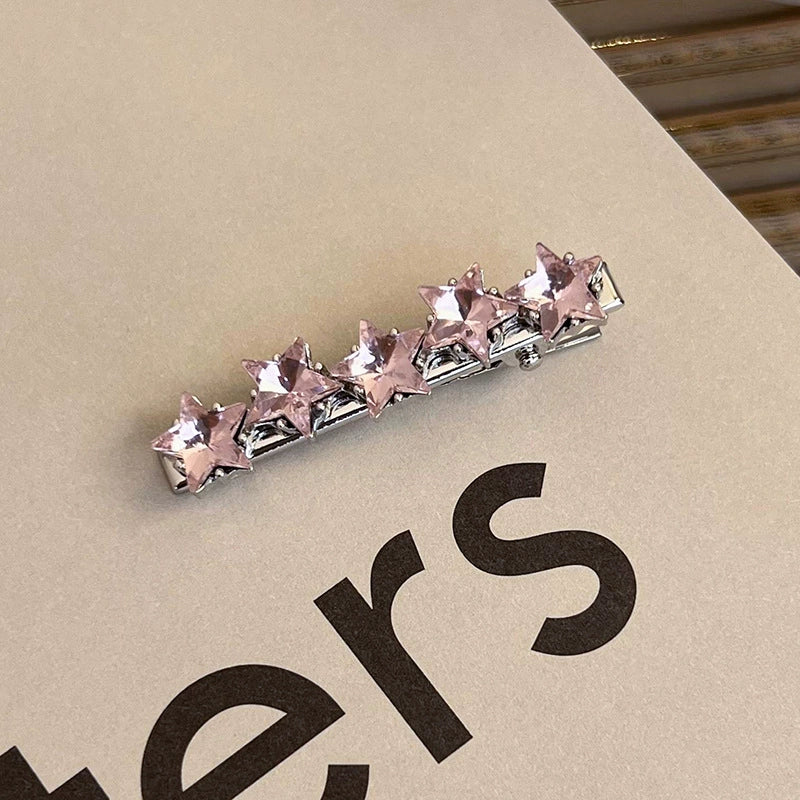 Alloy Hairpin With Rhinestone For Women Pink Love Style Duckbill Clip - Image 18