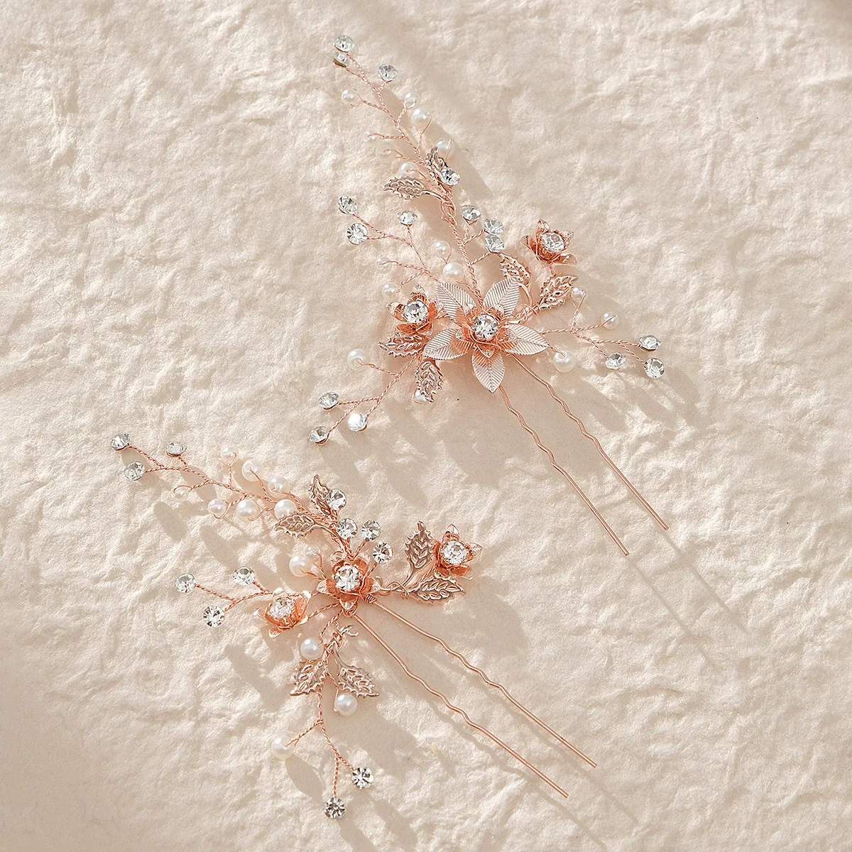 Alloy Hand Knitted Flower Leaf Bridal Hair Comb Pin Hair Accessories For Women - Image 18