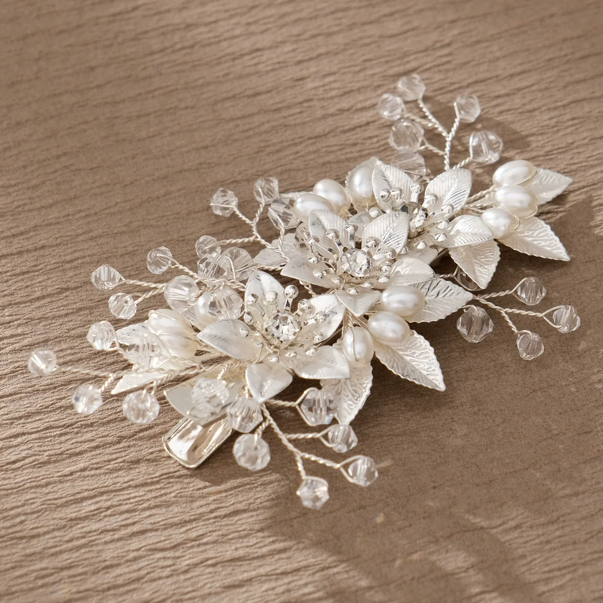 Alloy Hand Knitted Flower Leaf Bridal Hair Comb Pin Hair Accessories For Women - Image 19