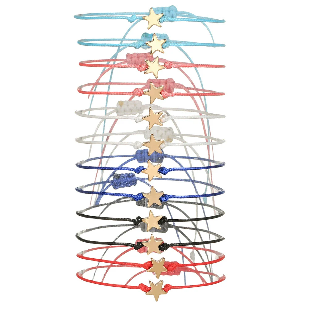 Alloy Handmade Heart Shape Turtle Compass Shell Love Starfish Evil Eye Woven Unisex Anklet Bracelet - Image 7