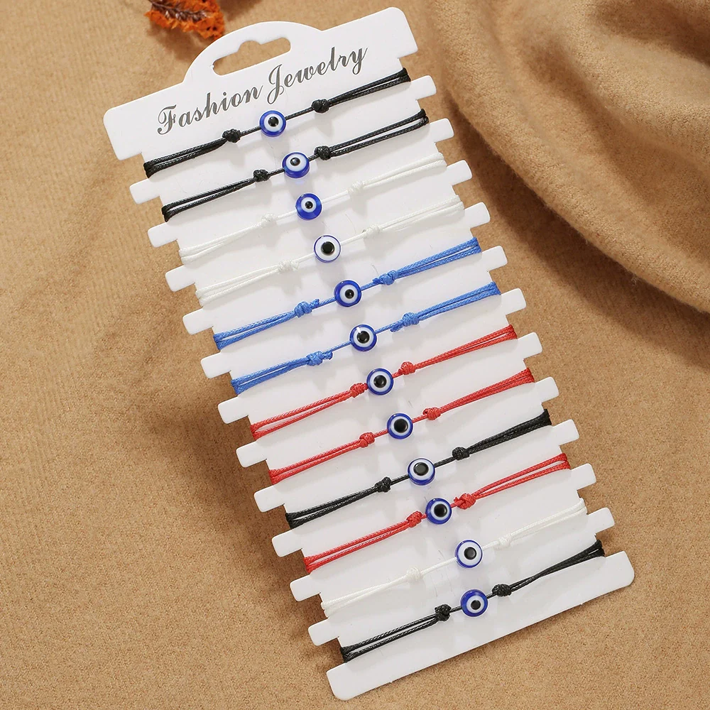 Alloy Handmade Heart Shape Turtle Compass Shell Love Starfish Evil Eye Woven Unisex Anklet Bracelet - Image 8