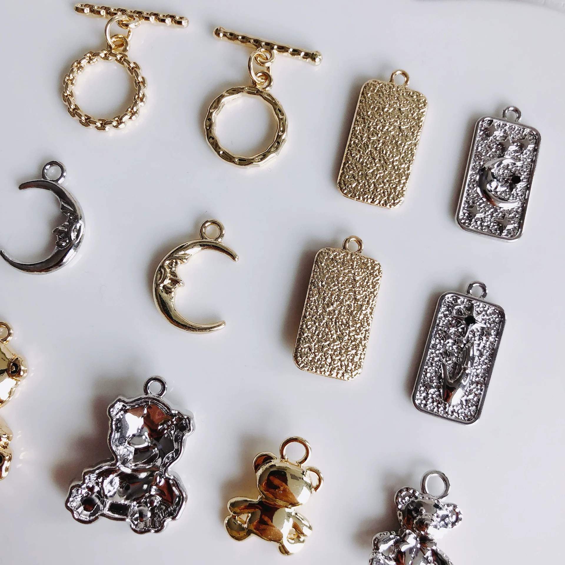Alloy Handmade Jewelry Accessories With Moon Bear Shape Electroplated - Image 3