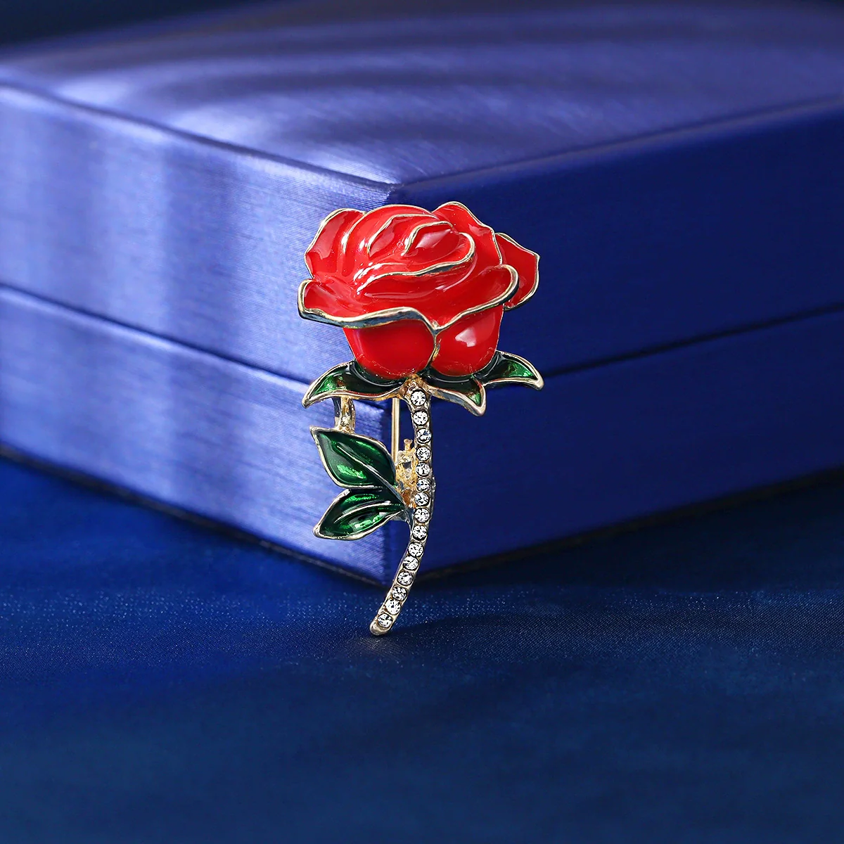 Alloy Handmade Painted Flower Patterned Electroplated Rose Brooch Clothing Accessories - Image 7