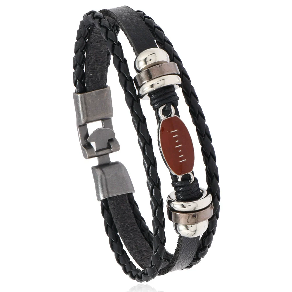 Alloy Handmade Retro Multilayer Woven Beaded Leather Bracelet For Men And Unisex - Image 7