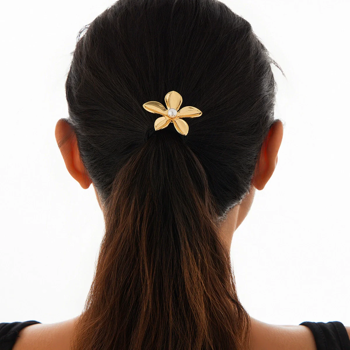 Alloy Handmade Simple Flower Metal Hair Ring Stretch Hair Rope Headwear - Image 5