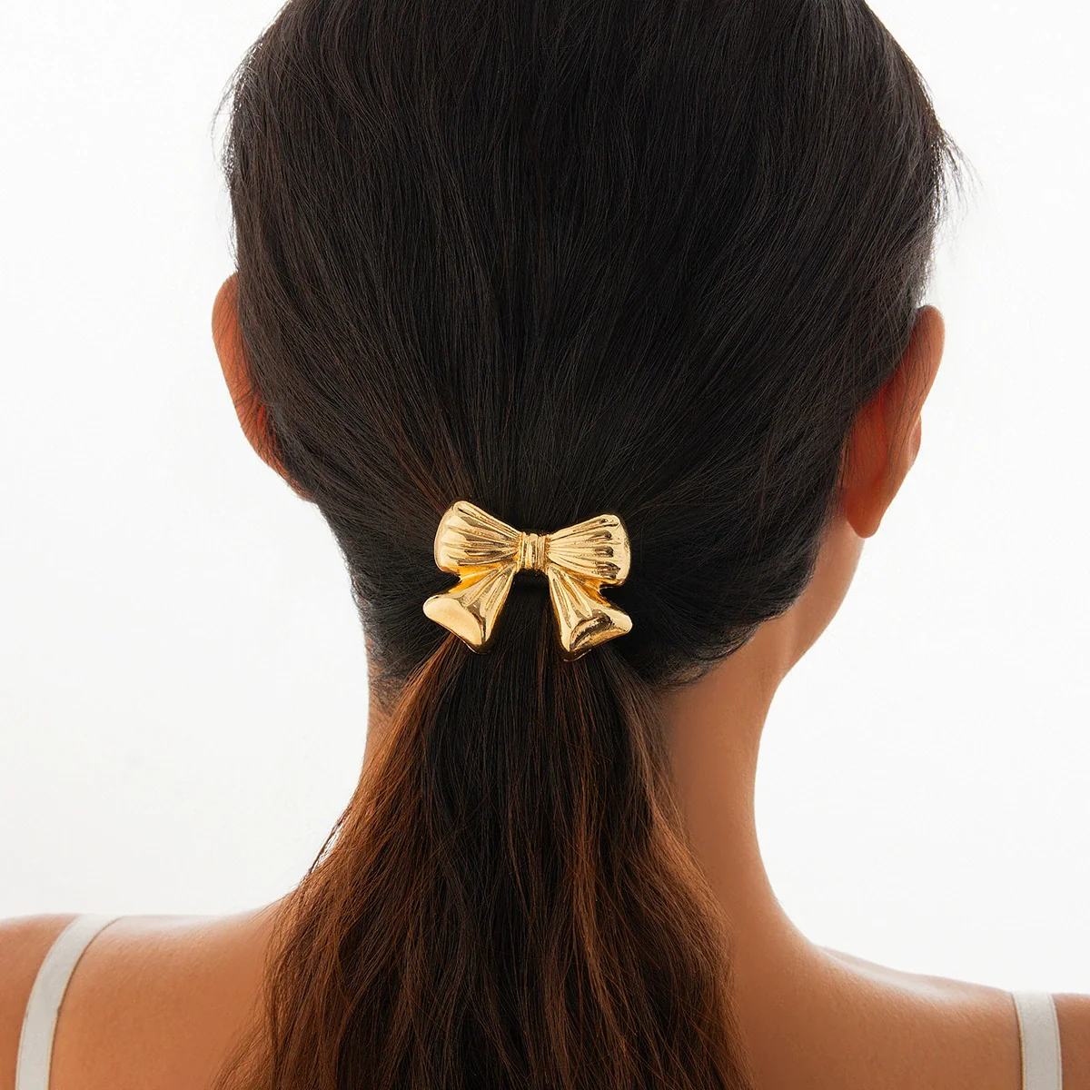 Alloy Handmade Simple Flower Metal Hair Ring Stretch Hair Rope Headwear - Image 6