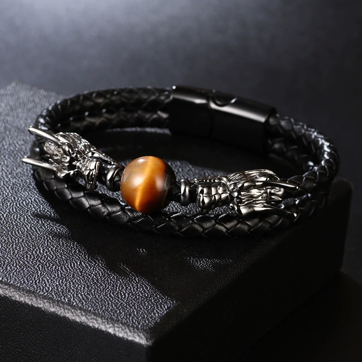 Alloy Handwoven Dragon Bracelet With Magnetic Buckle And Electroplating Treatment Unisex Style - Image 2