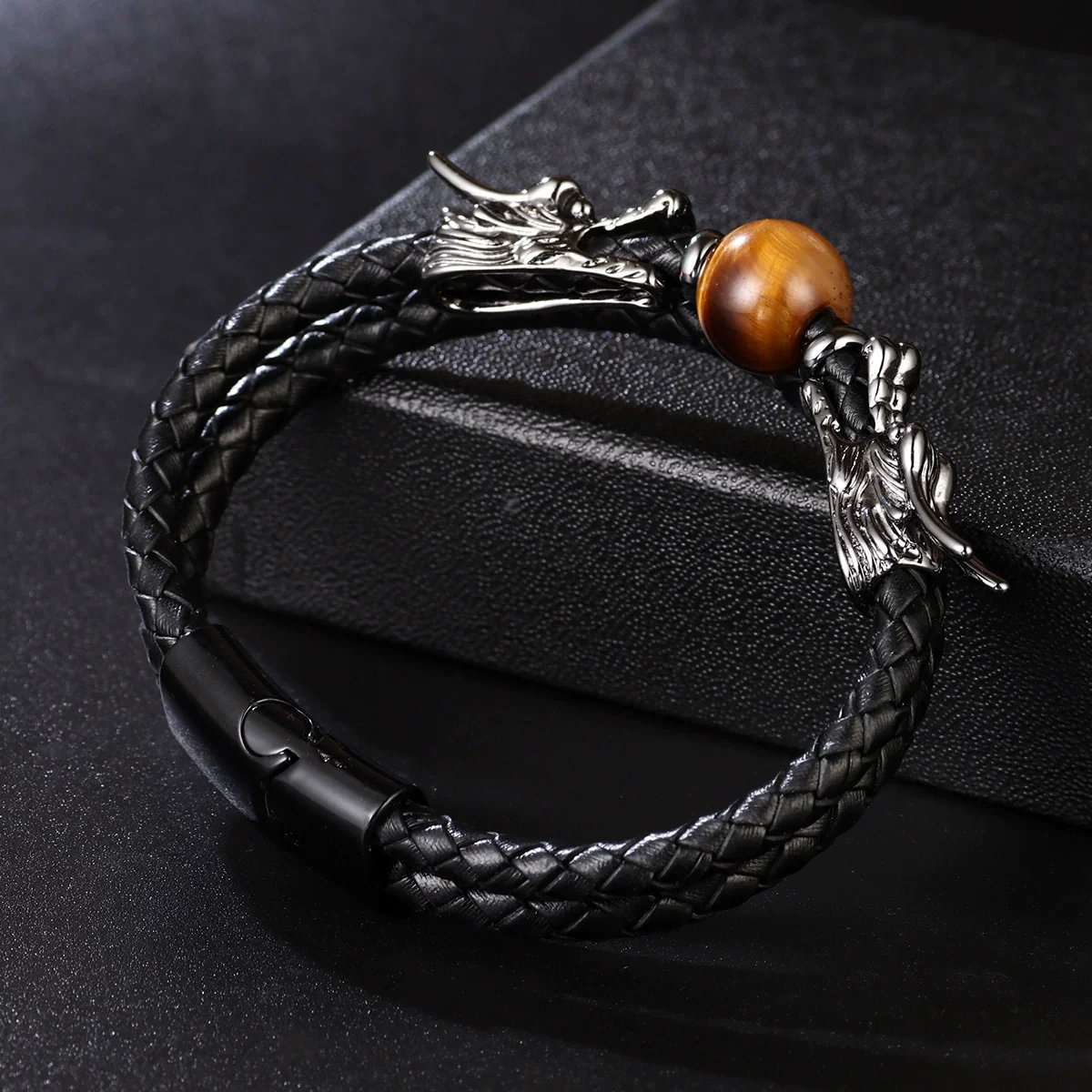 Alloy Handwoven Dragon Bracelet With Magnetic Buckle And Electroplating Treatment Unisex Style - Image 4