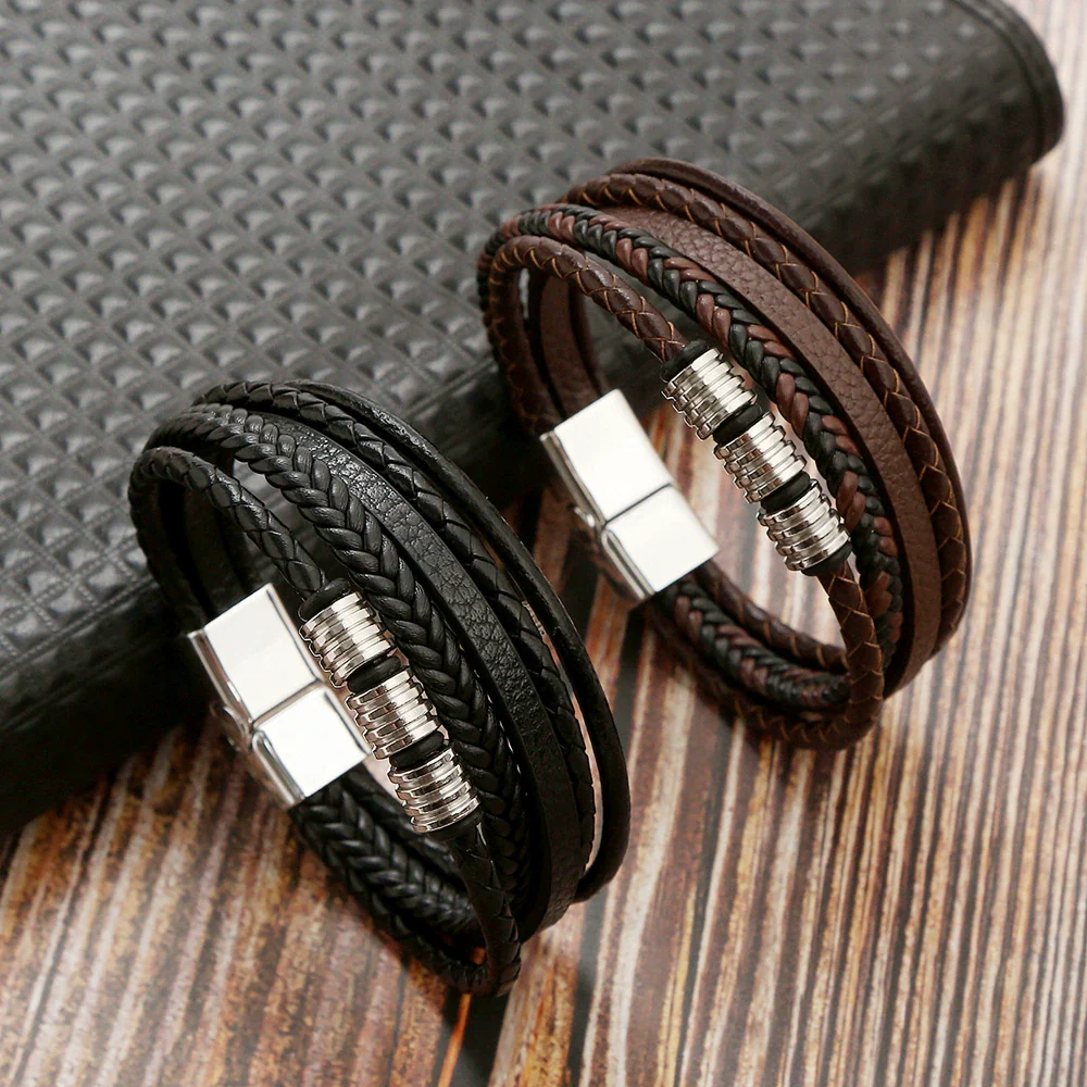 Alloy Handwoven Geometric Bracelets For Men Electroplated Highend Jewelry Accessories