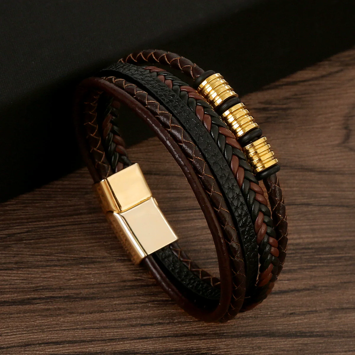 Alloy Handwoven Geometric Bracelets For Men Electroplated Highend Jewelry Accessories - Image 11