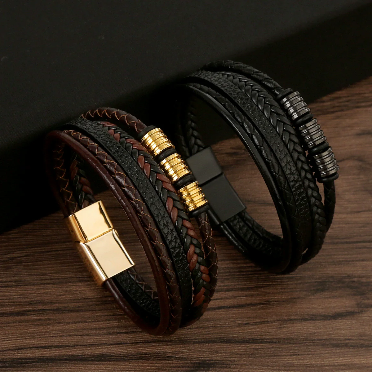 Alloy Handwoven Geometric Bracelets For Men Electroplated Highend Jewelry Accessories - Image 2