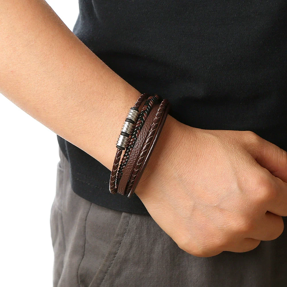 Alloy Handwoven Geometric Bracelets For Men Electroplated Highend Jewelry Accessories - Image 3