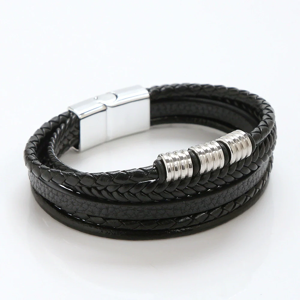 Alloy Handwoven Geometric Bracelets For Men Electroplated Highend Jewelry Accessories - Image 4
