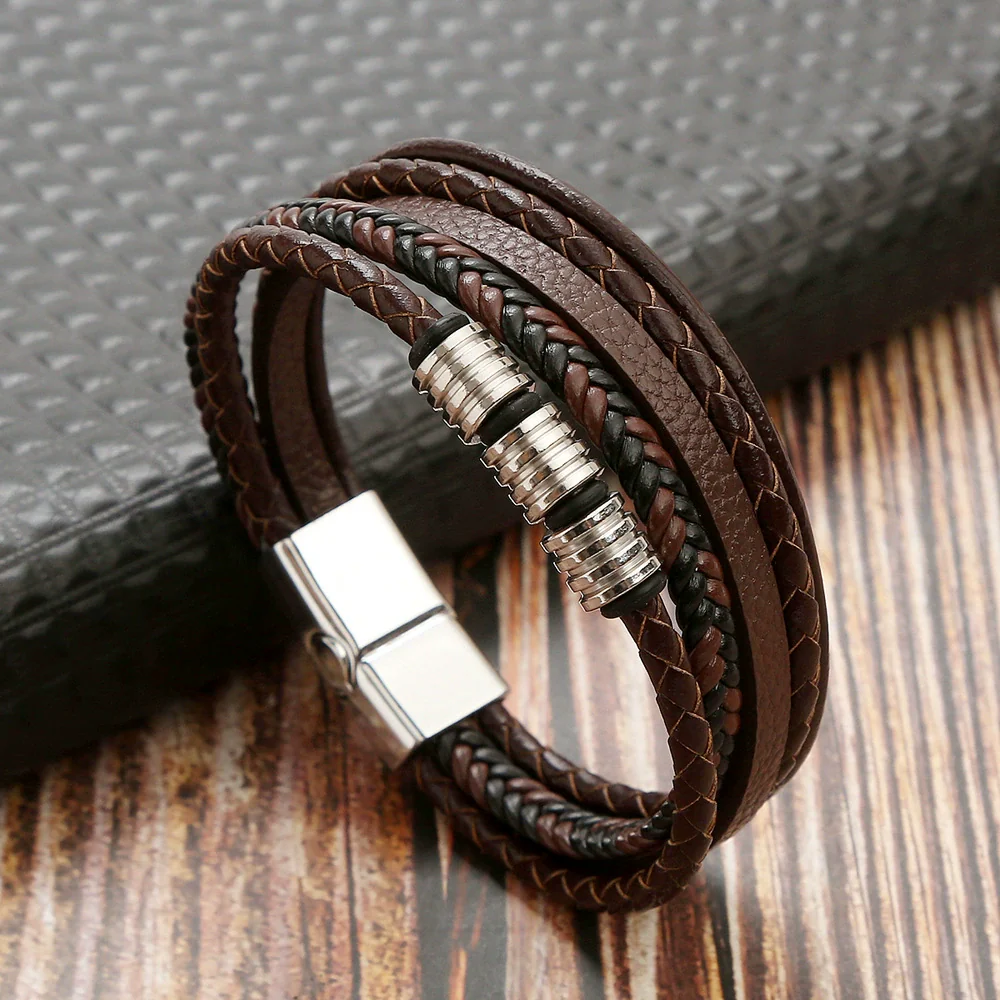 Alloy Handwoven Geometric Bracelets For Men Electroplated Highend Jewelry Accessories - Image 8