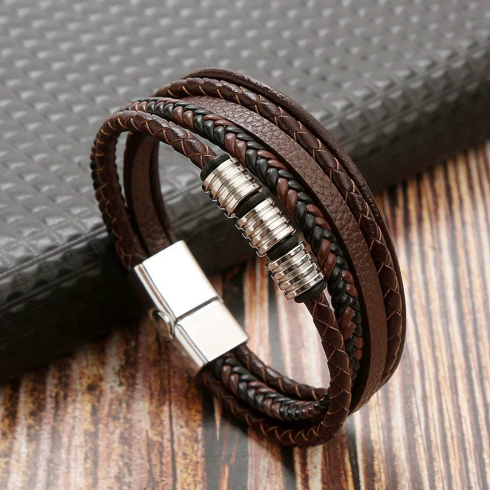 Alloy Handwoven Geometric Bracelets For Men Electroplated Highend Jewelry Accessories - Image 9