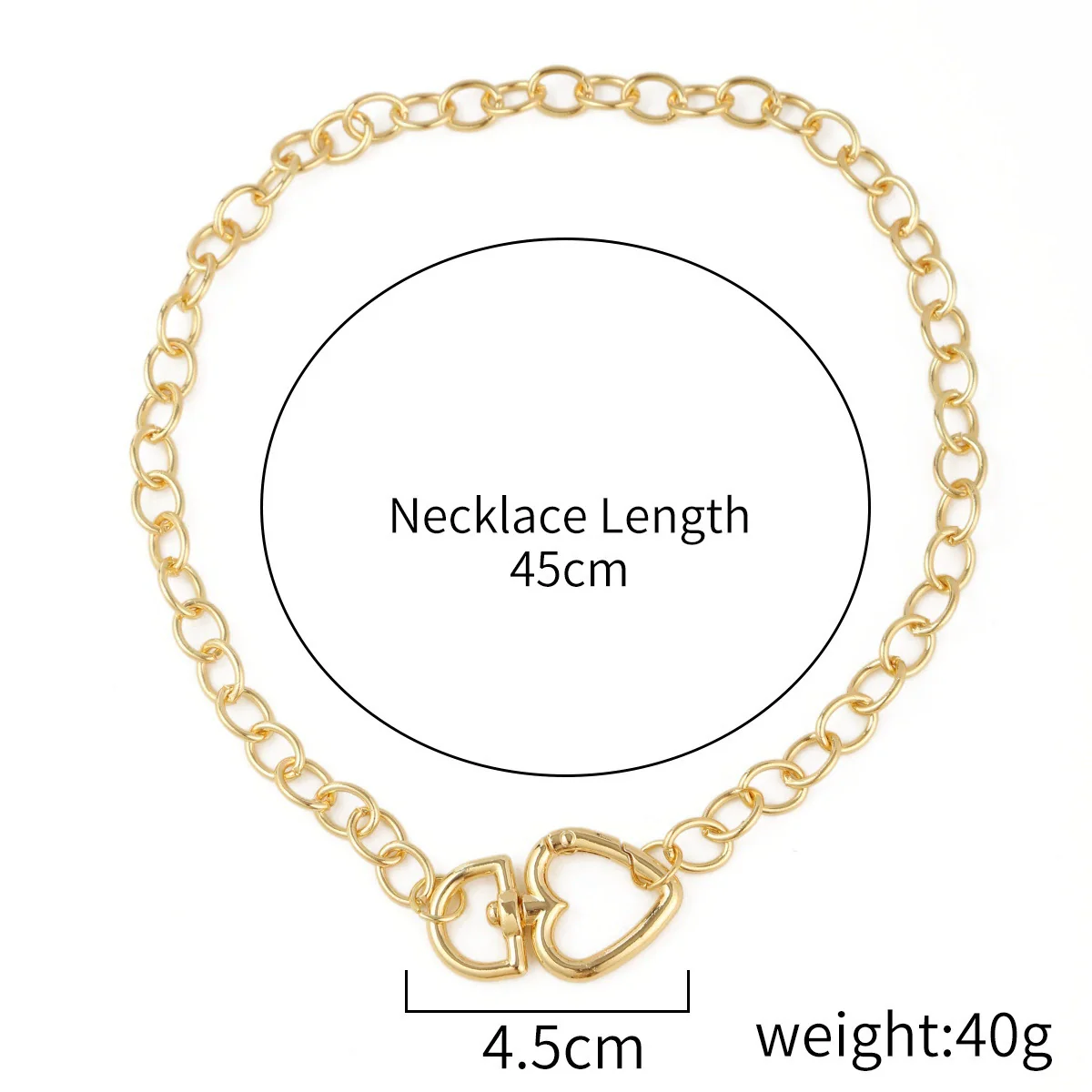 Alloy Heart Geometric Multilayer Female Hiphop Niche Design Sense Electroplated Necklace - Image 17