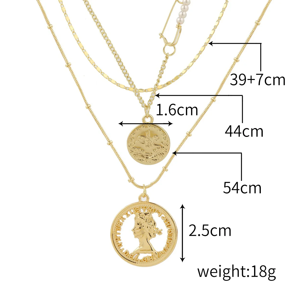 Alloy Heart Geometric Multilayer Female Hiphop Niche Design Sense Electroplated Necklace - Image 8