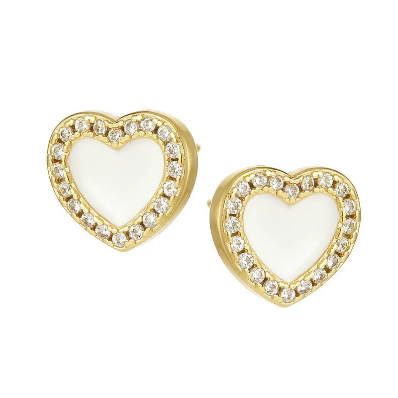 Alloy Heart Pattern Light Luxury Cold Style Electroplated Women's Earrings - Image 6