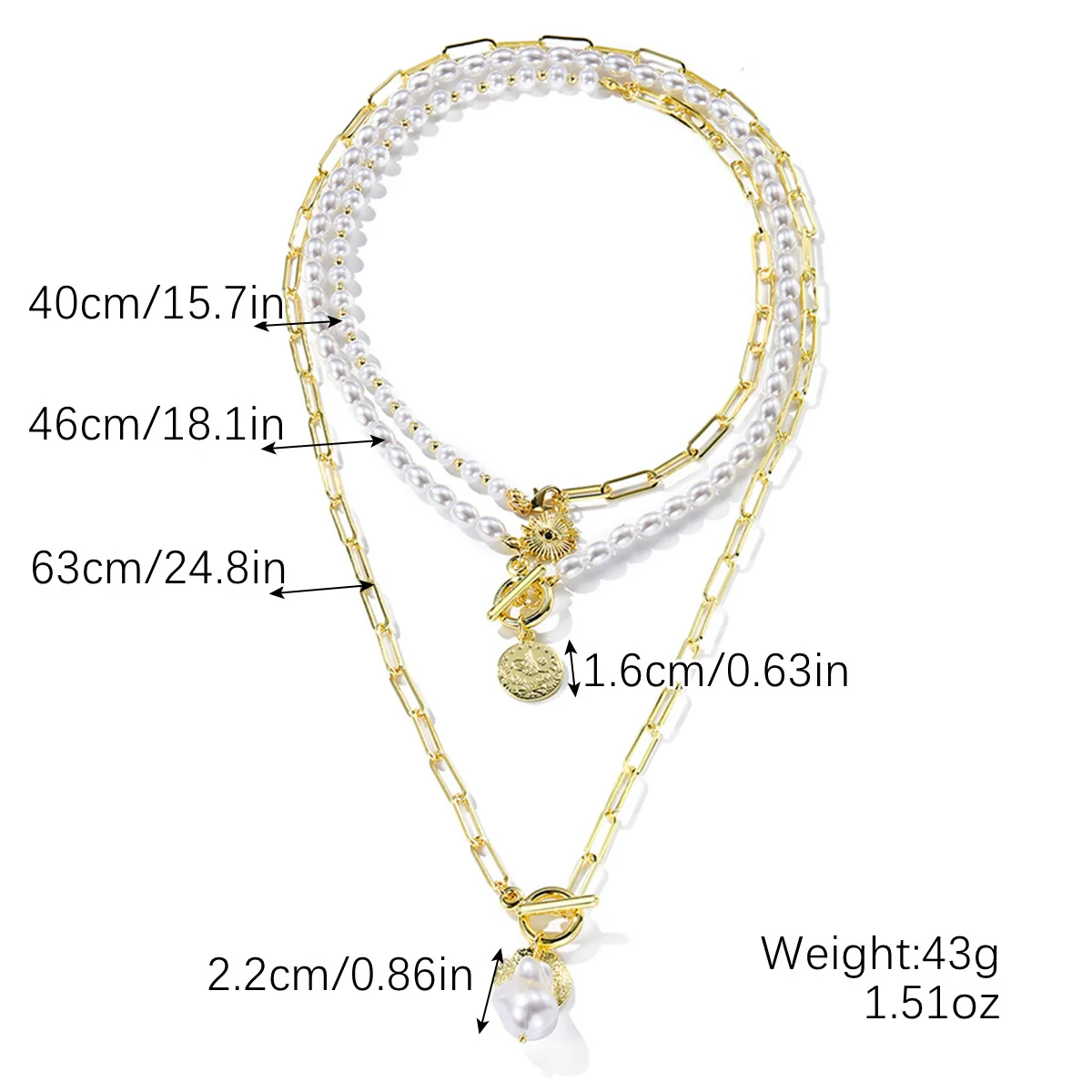 Alloy Heart Pattern Pendant Multilayer Necklace With Electroplating For Women - Image 9
