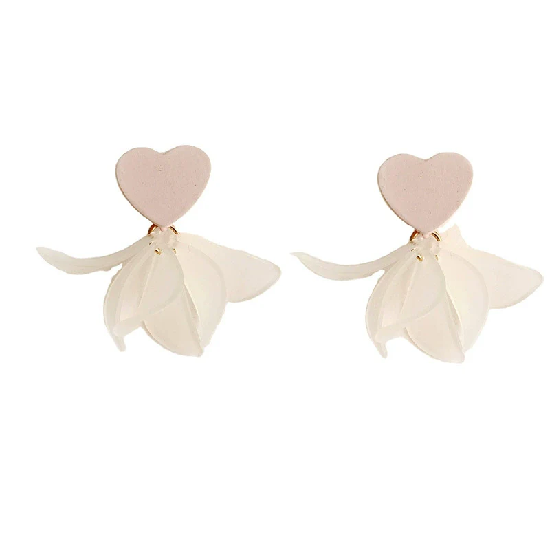 Alloy Heart Shape Electroplated Earrings Inlaid With Artificial And Semiprecious Stones For Women - Image 5